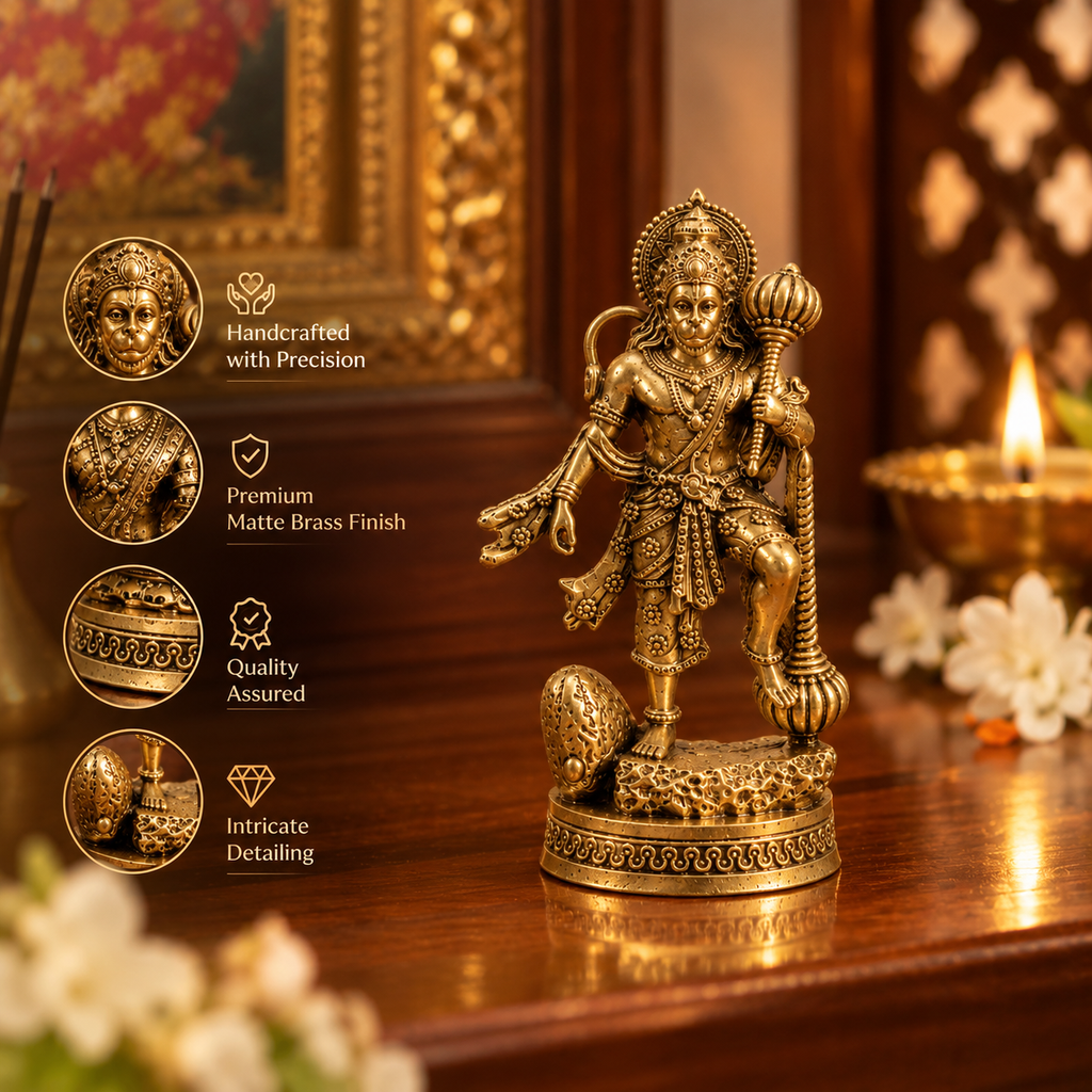 Gold Plated Brass Hanuman Ji Idol 🙏