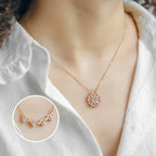 Magnetic clover Heart  gold plated Necklace