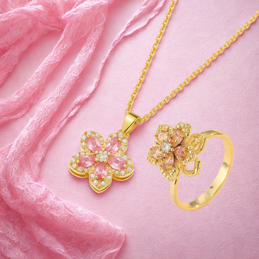 Blooming heart Gold Plated pendant