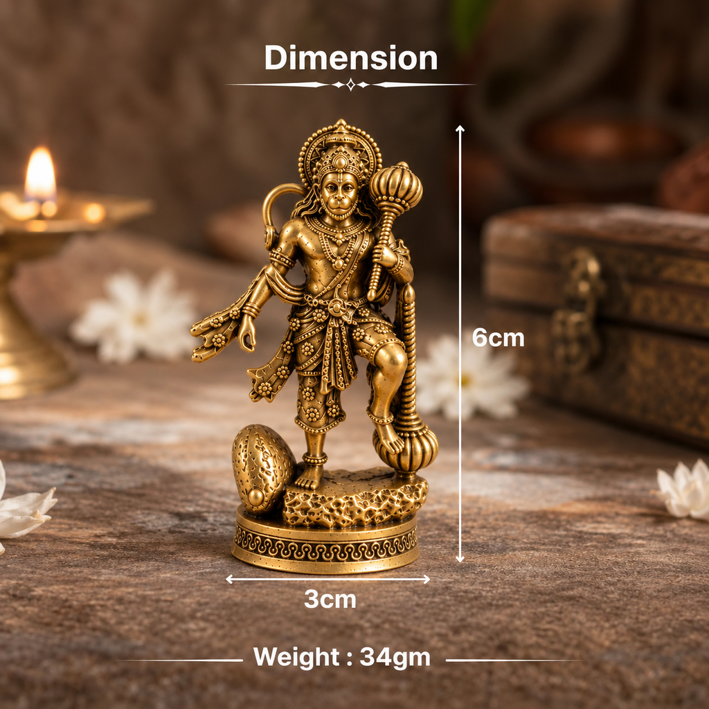Gold Plated Brass Hanuman Ji Idol 🙏